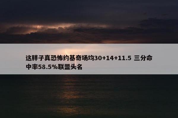 这胖子真恐怖约基奇场均30+14+11.5 三分命中率58.5%联盟头名