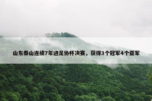 山东泰山连续7年进足协杯决赛，获得3个冠军4个亚军