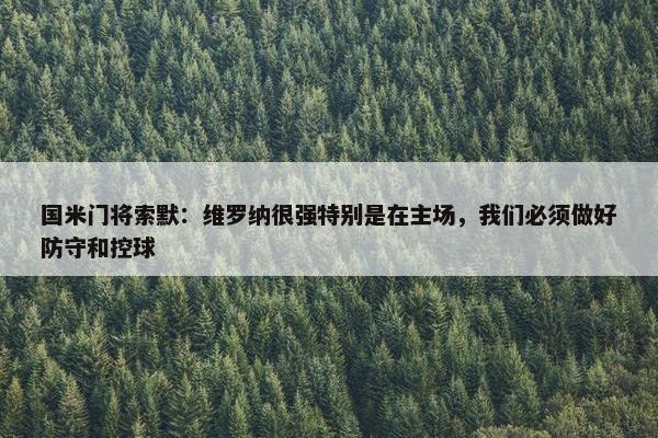 国米门将索默：维罗纳很强特别是在主场，我们必须做好防守和控球