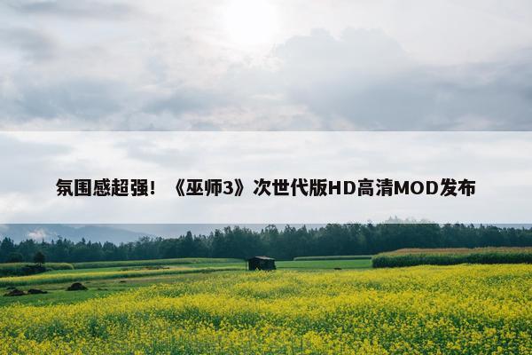 氛围感超强！《巫师3》次世代版HD高清MOD发布