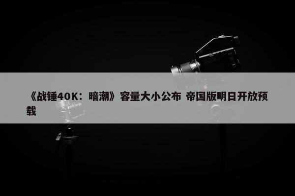 《战锤40K：暗潮》容量大小公布 帝国版明日开放预载