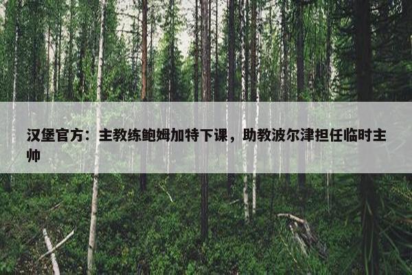 汉堡官方：主教练鲍姆加特下课，助教波尔津担任临时主帅