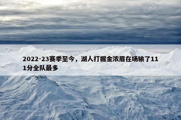 2022-23赛季至今，湖人打掘金浓眉在场输了111分全队最多