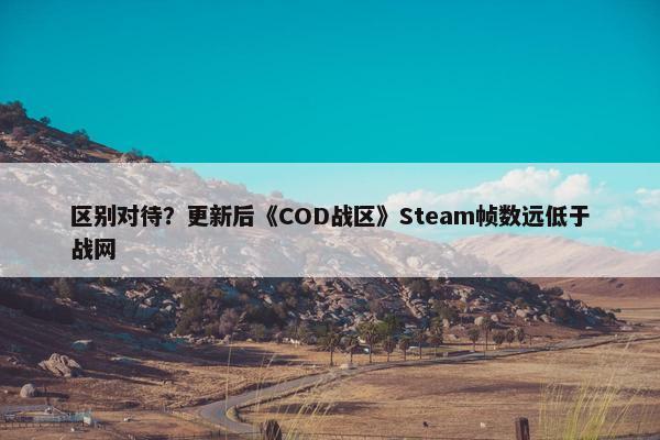 区别对待？更新后《COD战区》Steam帧数远低于战网