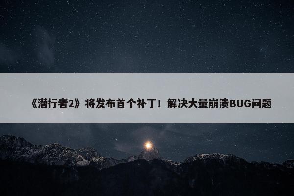 《潜行者2》将发布首个补丁！解决大量崩溃BUG问题