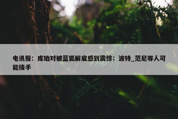 电讯报：库珀对被蓝狐解雇感到震惊；波特_范尼等人可能接手