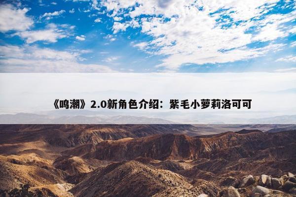 《鸣潮》2.0新角色介绍：紫毛小萝莉洛可可