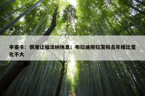 丰塞卡：很难让福法纳休息；布拉迪斯拉发和去年相比变化不大