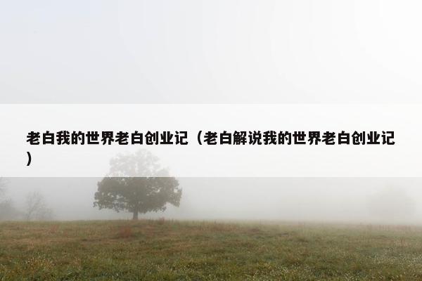 老白我的世界老白创业记（老白解说我的世界老白创业记）