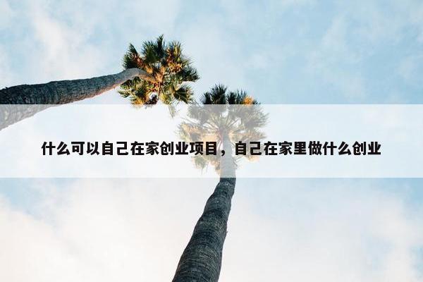 什么可以自己在家创业项目，自己在家里做什么创业