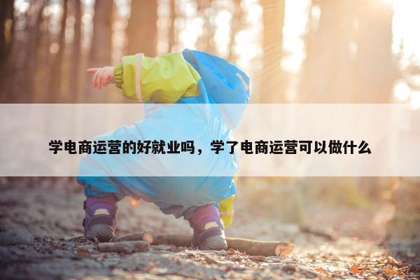 学电商运营的好就业吗，学了电商运营可以做什么