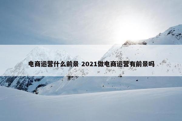 电商运营什么前景 2021做电商运营有前景吗