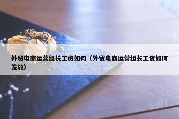 外贸电商运营组长工资如何（外贸电商运营组长工资如何发放）