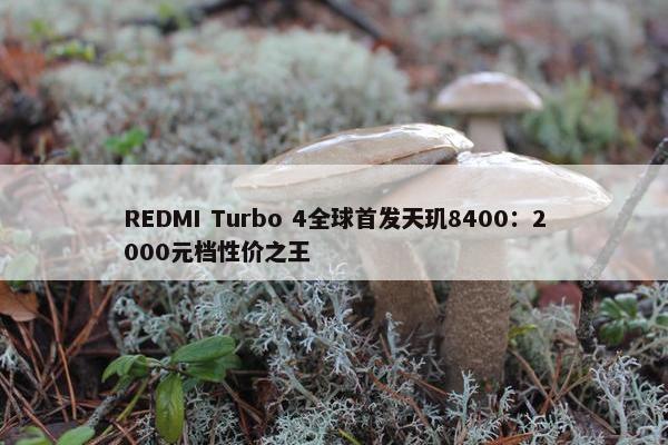 REDMI Turbo 4全球首发天玑8400：2000元档性价之王