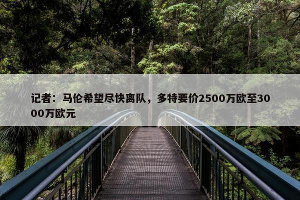 记者：马伦希望尽快离队，多特要价2500万欧至3000万欧元