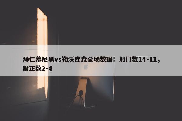 拜仁慕尼黑vs勒沃库森全场数据：射门数14-11，射正数2-4