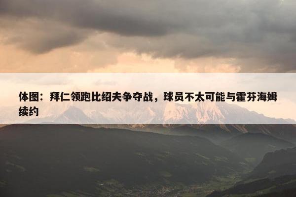 体图：拜仁领跑比绍夫争夺战，球员不太可能与霍芬海姆续约