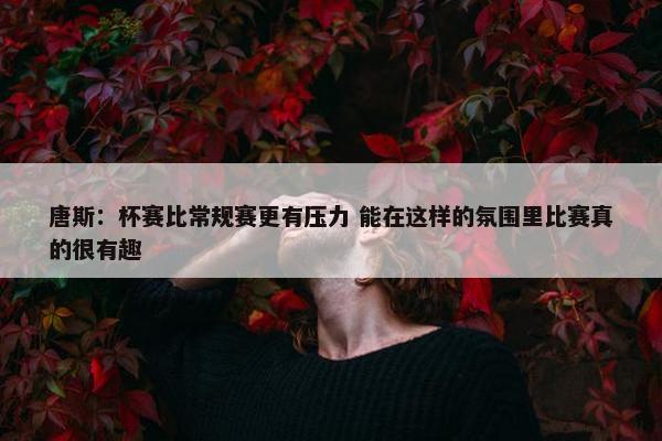 唐斯：杯赛比常规赛更有压力 能在这样的氛围里比赛真的很有趣