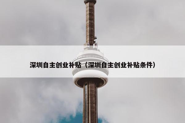 深圳自主创业补贴（深圳自主创业补贴条件）