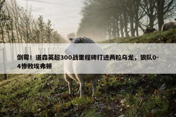 倒霉！道森英超300战里程碑打进两粒乌龙，狼队0-4惨败埃弗顿