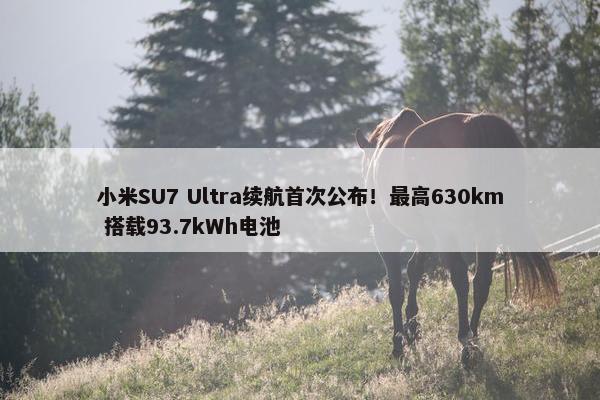 小米SU7 Ultra续航首次公布！最高630km 搭载93.7kWh电池