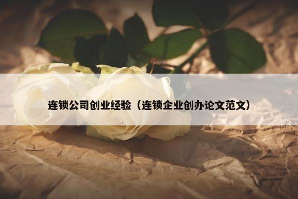 连锁公司创业经验（连锁企业创办论文范文）