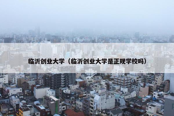 临沂创业大学（临沂创业大学是正规学校吗）