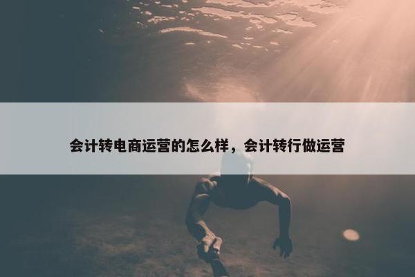 会计转电商运营的怎么样，会计转行做运营