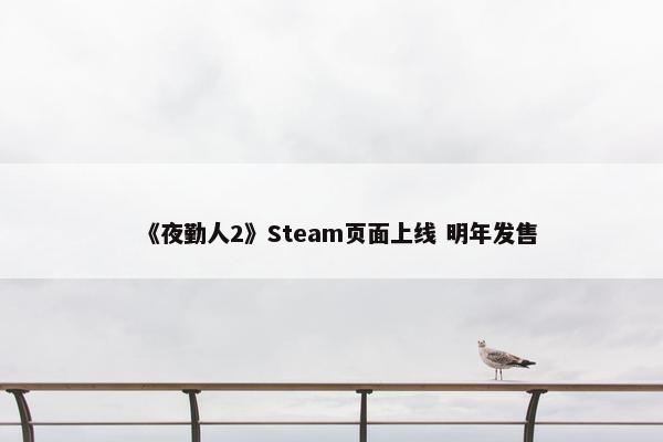 《夜勤人2》Steam页面上线 明年发售