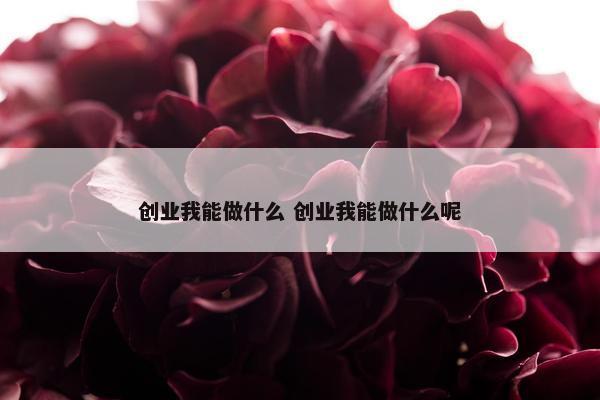 创业我能做什么 创业我能做什么呢