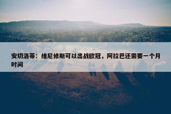 安切洛蒂：维尼修斯可以出战欧冠，阿拉巴还需要一个月时间