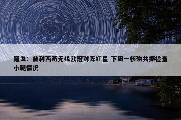 隆戈：普利西奇无缘欧冠对阵红星 下周一核磁共振检查小腿情况