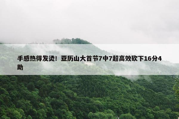 手感热得发烫！亚历山大首节7中7超高效砍下16分4助