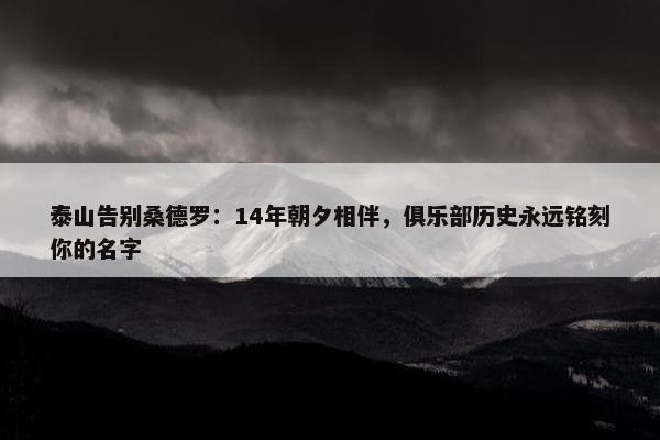 泰山告别桑德罗：14年朝夕相伴，俱乐部历史永远铭刻你的名字