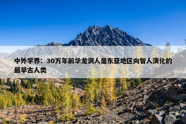 中外学界：30万年前华龙洞人是东亚地区向智人演化的最早古人类