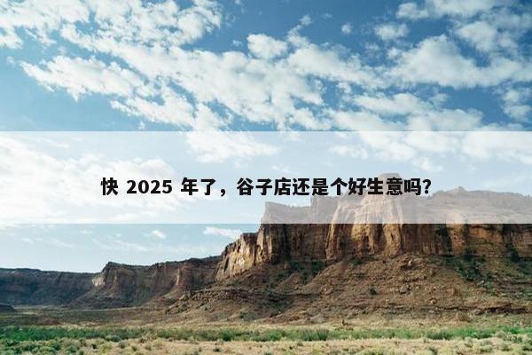 快 2025 年了，谷子店还是个好生意吗？