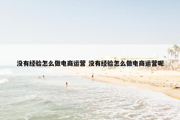 没有经验怎么做电商运营 没有经验怎么做电商运营呢