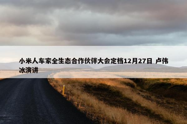 小米人车家全生态合作伙伴大会定档12月27日 卢伟冰演讲