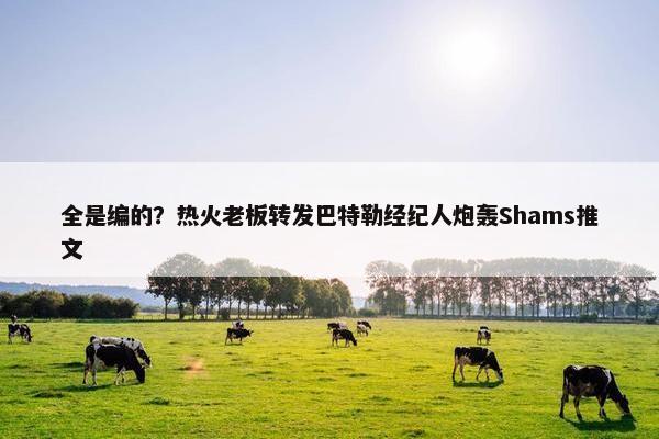 全是编的？热火老板转发巴特勒经纪人炮轰Shams推文