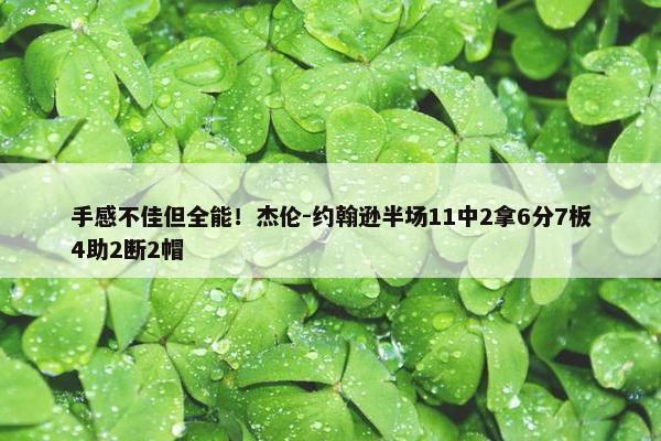 手感不佳但全能！杰伦-约翰逊半场11中2拿6分7板4助2断2帽