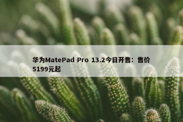 华为MatePad Pro 13.2今日开售：售价5199元起