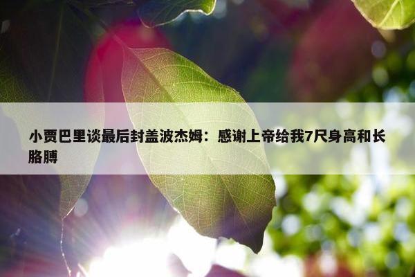 小贾巴里谈最后封盖波杰姆：感谢上帝给我7尺身高和长胳膊