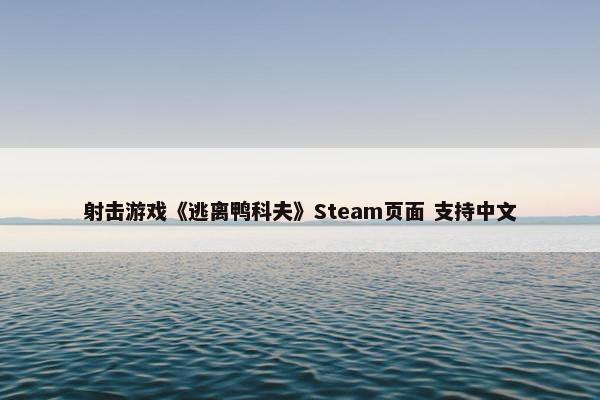 射击游戏《逃离鸭科夫》Steam页面 支持中文