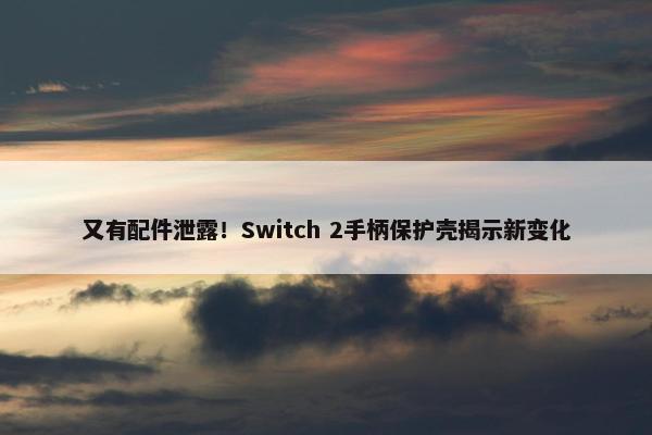 又有配件泄露！Switch 2手柄保护壳揭示新变化