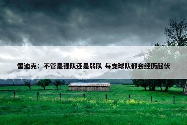 雷迪克：不管是强队还是弱队 每支球队都会经历起伏