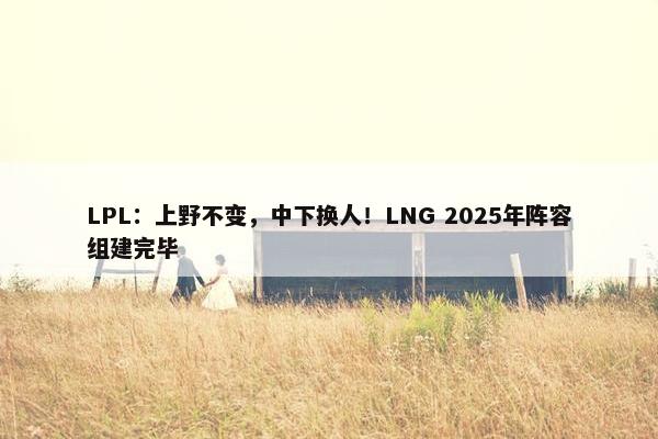 LPL：上野不变，中下换人！LNG 2025年阵容组建完毕