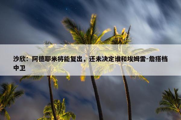 沙欣：阿德耶米将能复出，还未决定谁和埃姆雷-詹搭档中卫