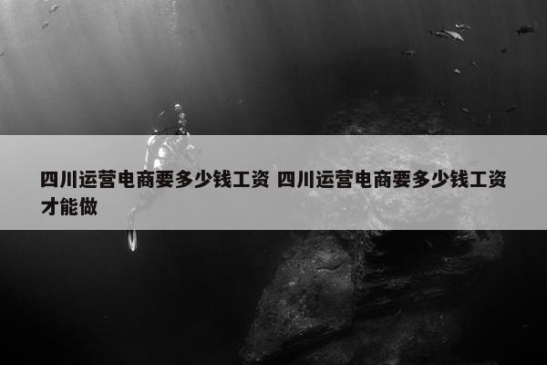 四川运营电商要多少钱工资 四川运营电商要多少钱工资才能做