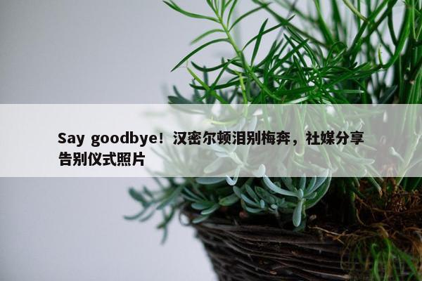 Say goodbye！汉密尔顿泪别梅奔，社媒分享告别仪式照片