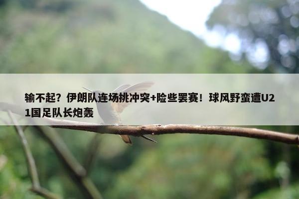 输不起？伊朗队连场挑冲突+险些罢赛！球风野蛮遭U21国足队长炮轰